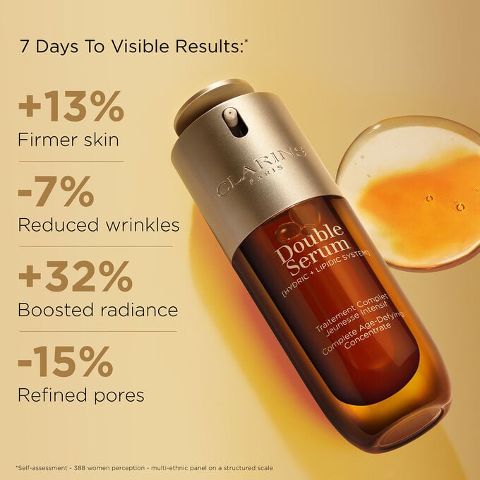 Clarins Double Serum Complete Age Control – Advanced Anti-Aging Face Serum for Youthful, Radiant Skin